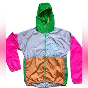 Cotopaxi Windbreaker Waterproof Pink Green Orange Jacket Women Small